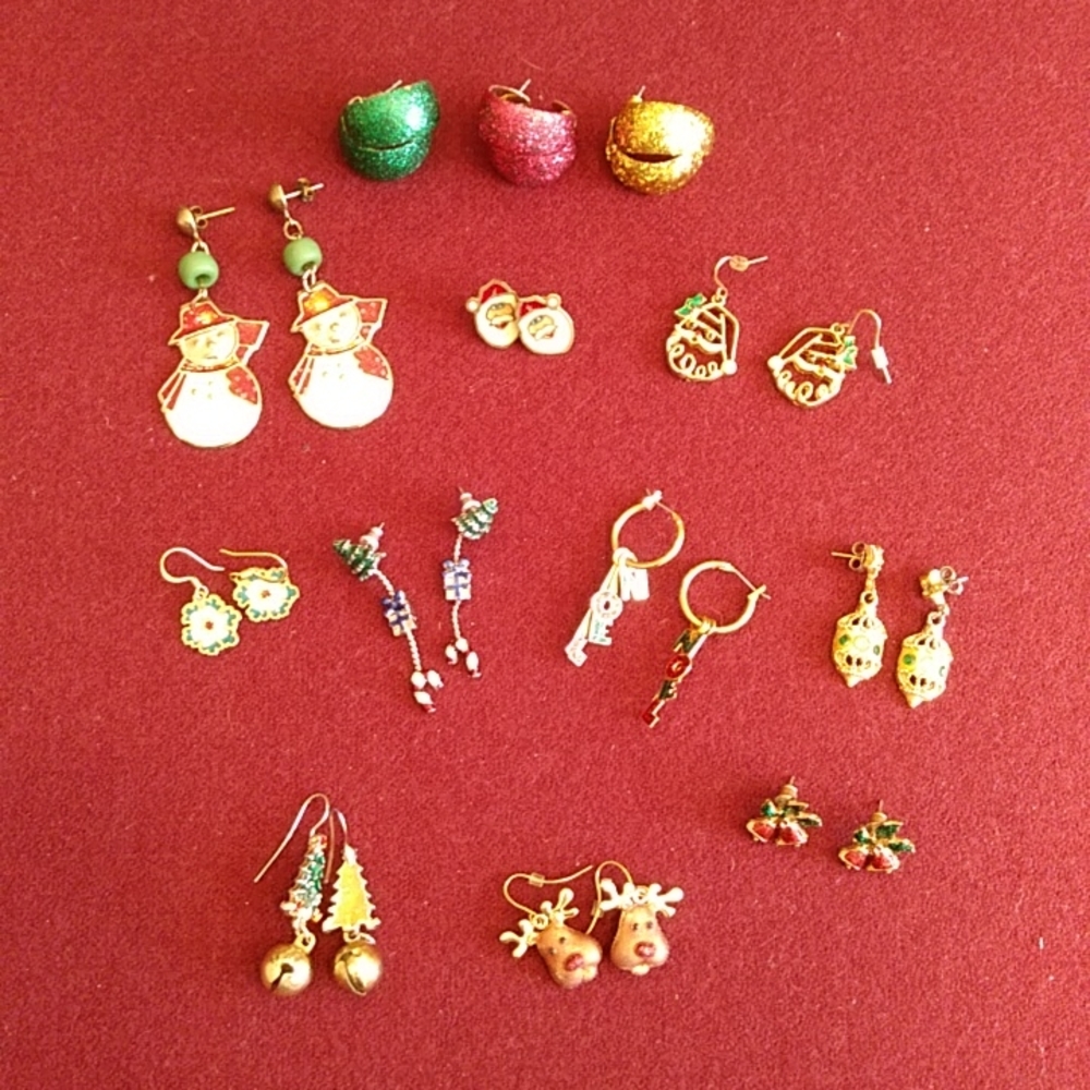 3 for $30 Christmas Themed Earrings Lot of Thirteen (13) Pair